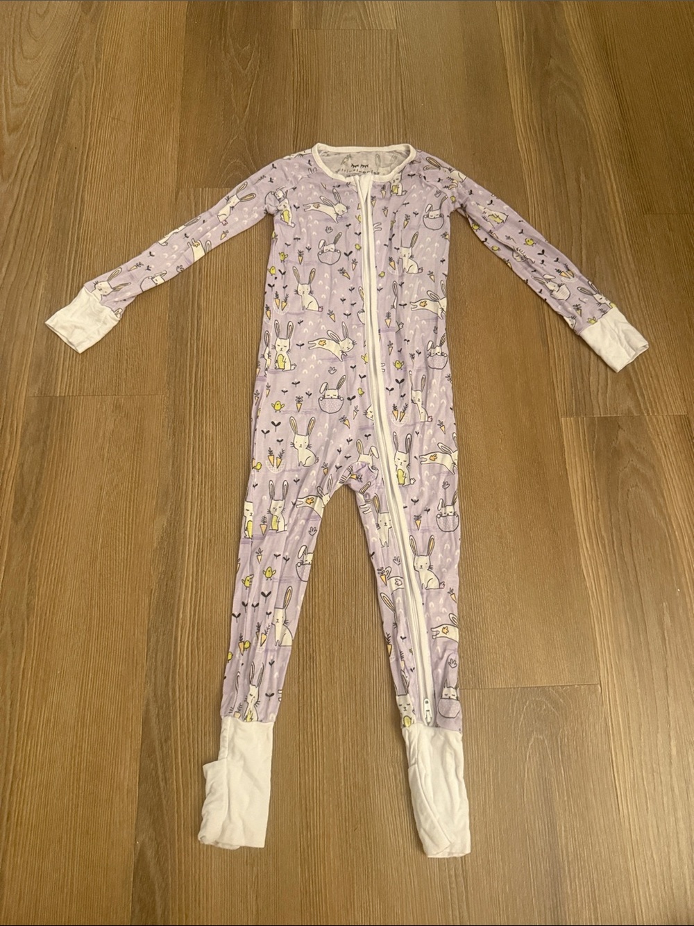 Little Sleepies Lavender Bunnies convertible zippy - 18-24m